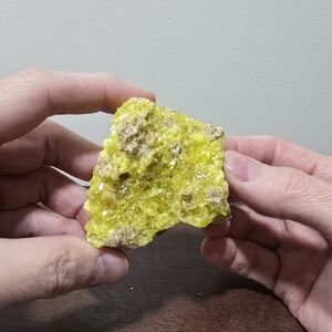 Sulfur Crystals on Matrix #A 124 grams